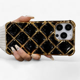 iPhone hoesje [Modello] met glinsterende diamantprint, transparant, schokbestendig siliconen