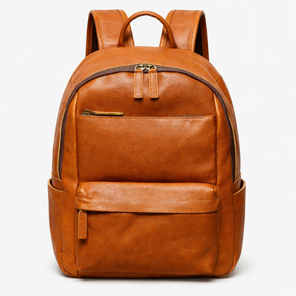 Zaino Uomo in Vera Pelle Nera per Laptop 15.6" - Spazioso e Impermeabile - Caffè Scuro - bag bags laptop Leather Bag luxe luxe zaino mens bag pelle spazioso uomo zaino - Concept Palermo