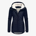 Chaqueta larga de invierno para mujer, impermeable con capucha