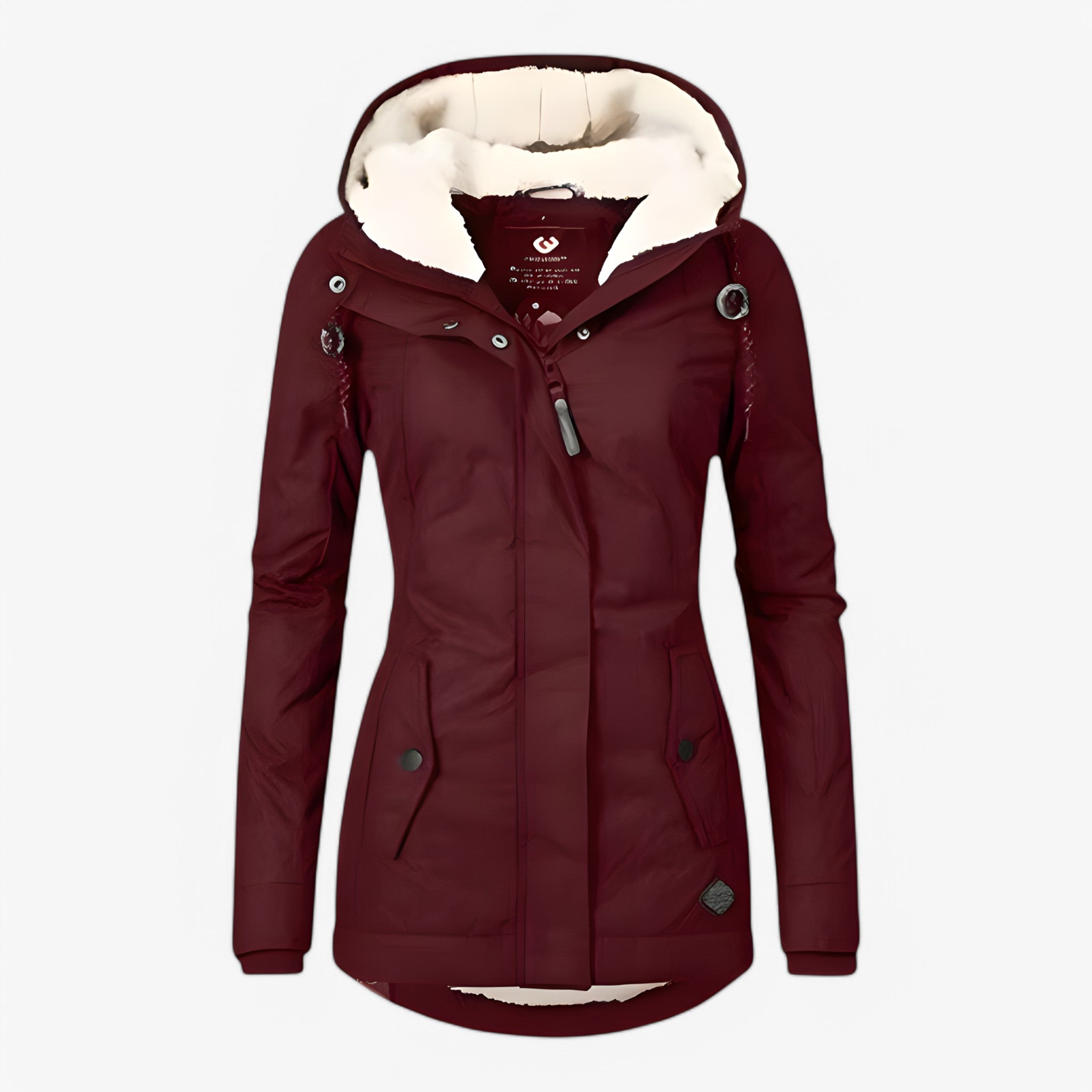 Giacca lunga invernale da donna, impermeabile con cappuccio - Rosso - cappuccio donna giacca giacca lunga impermeabile invernale lunga week41-monday women women's coats & jackets - Concept Palermo