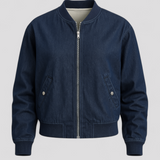 Dames bomberjack van blauwe spijkerstof