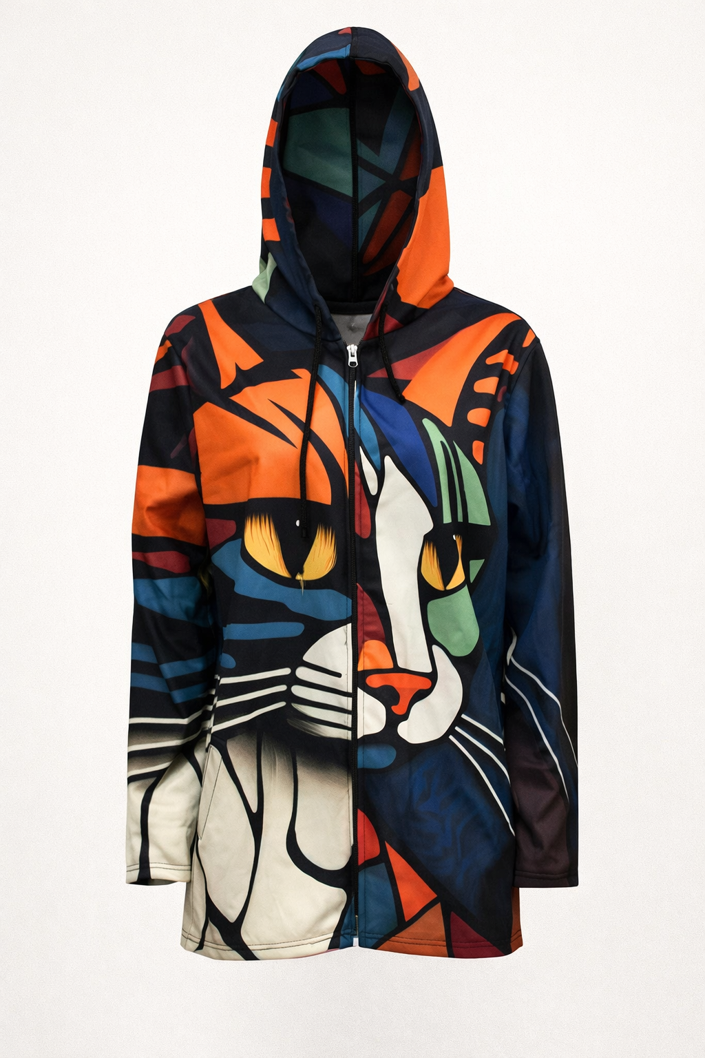 Cardigan Donna con Design Artistico - Multicolore S - abbinamenti facili artistico calore capo versatile cardigan cardigan artistico cardigan da donna cardigan donna design design unico donna eleganza fashion chic moda oversize stile casual versatilità - Concept Palermo