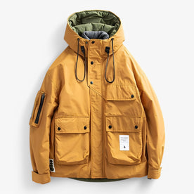 Parka Uomo Invernale con Cappuccio Imbottito, Impermeabile, Verde Militare, Taglie S-XL - Arancione - Linen men men's coats & jackets parka parka uomo Solid top uomo - Concept Palermo