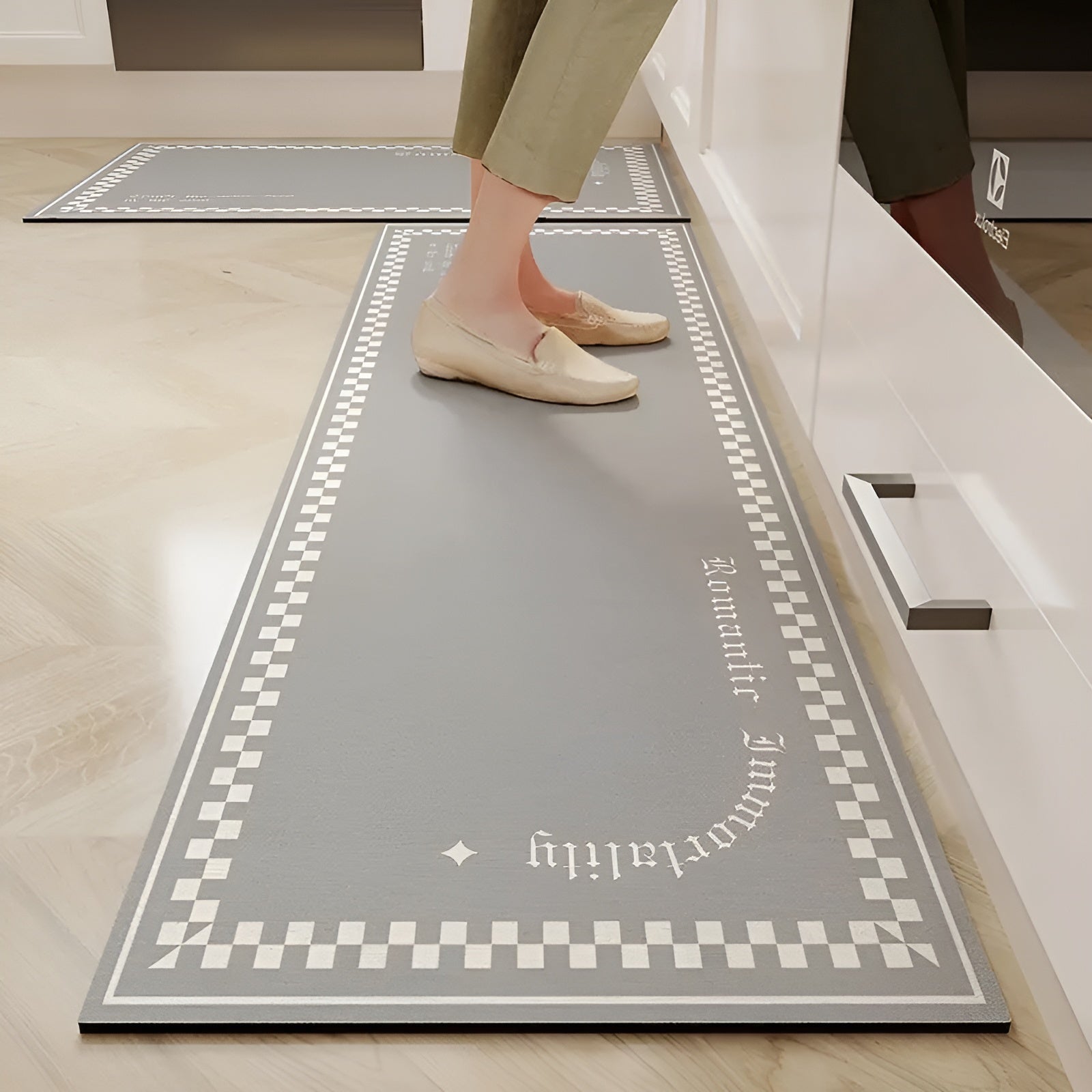 Tappeto Cucina Antiscivolo Grigio Scuro 60x180cm - Lavabile, Ultra Assorbente - Lettere - Anti slip mat antiscivolo Bathroom Mats comfy mat cucina elegant mat high quality mat kitchen & dining mat parafango smart mat superassorbente tappeto tappeto parafango - Concept Palermo
