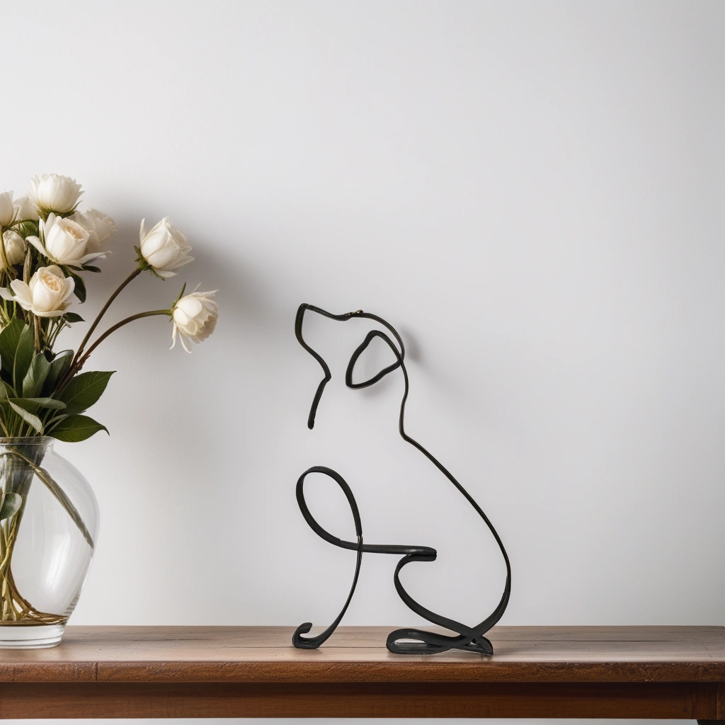Scultura Astratta Moderna Cane Uomo in Resina, Statua Decorativa Design Unico per Interni - - astratte cani home & garden sculture sculture astratte showvariant uomo - Concept Palermo