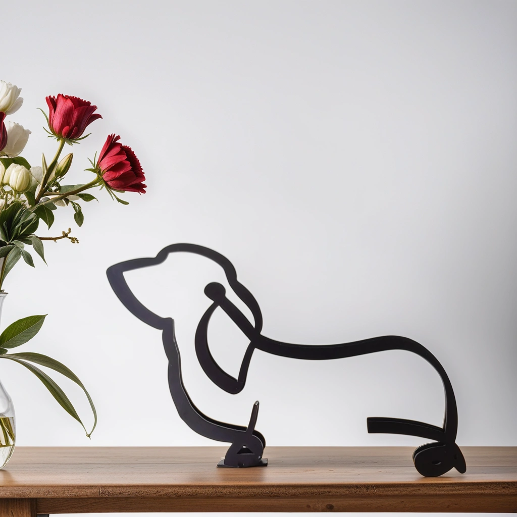 Scultura Astratta Moderna Cane Uomo in Resina, Statua Decorativa Design Unico per Interni - Segugio bassotto - astratte cani home & garden sculture sculture astratte showvariant uomo - Concept Palermo