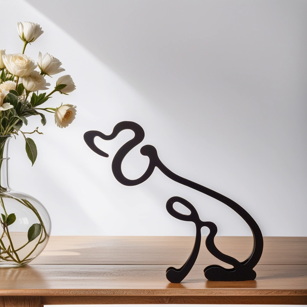Scultura Astratta Moderna Cane Uomo in Resina, Statua Decorativa Design Unico per Interni - - astratte cani home & garden sculture sculture astratte showvariant uomo - Concept Palermo