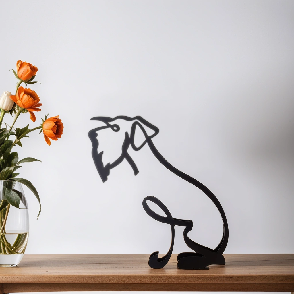 Scultura Astratta Moderna Cane Uomo in Resina, Statua Decorativa Design Unico per Interni - - astratte cani home & garden sculture sculture astratte showvariant uomo - Concept Palermo