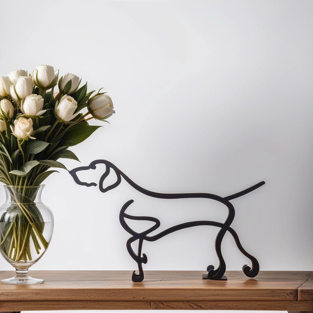 Scultura Astratta Moderna Cane Uomo in Resina, Statua Decorativa Design Unico per Interni - - astratte cani home & garden sculture sculture astratte showvariant uomo - Concept Palermo