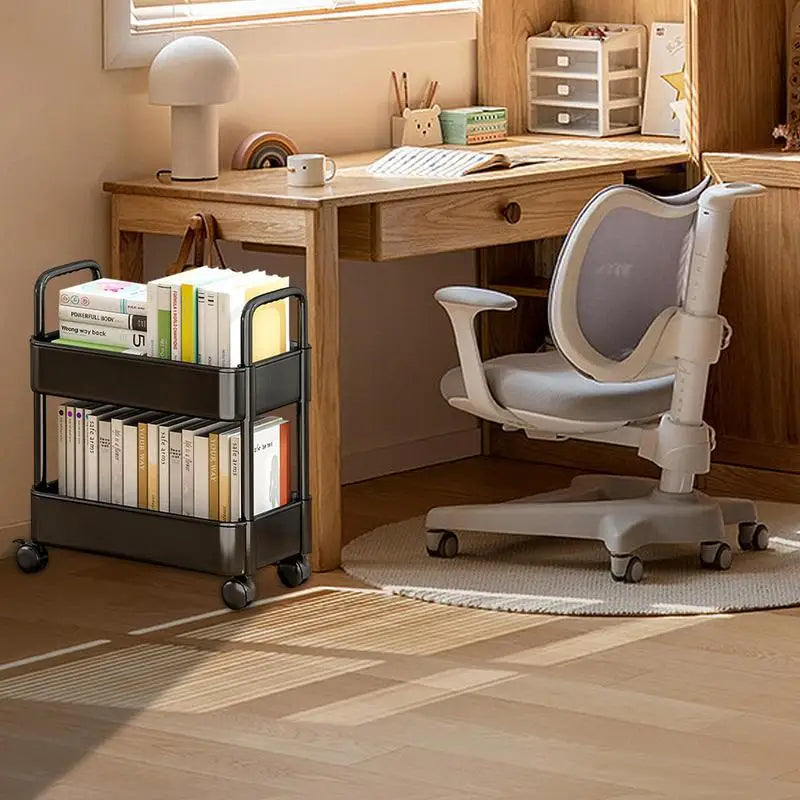 Scaffale mobile con ruote per libri, ideale per bambini e studenti, in legno robusto, per cameretta o studio. - - Book Carts Book Storage Bookshelf Cart conservazione home & garden libri mobile Organizer organizzazione ruote scaffale scaffale mobile Small Cart - Concept Palermo