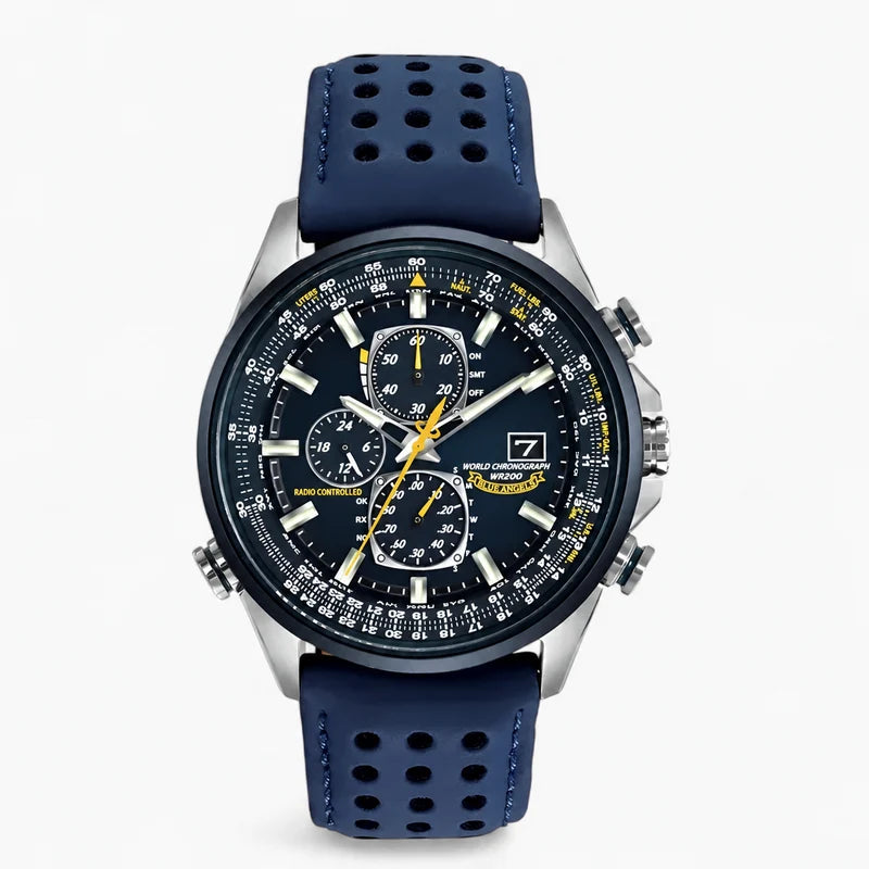 Orologio Cronografo Uomo MultiSteel 42mm, Acciaio Argento, Quadrante Blu Elegante - Cintura blu a 4 bottoni - acciaio cronografo Men Metal multisteel orologio orologio cronografo uomo vero watches WATCHES FOR MEN - Concept Palermo