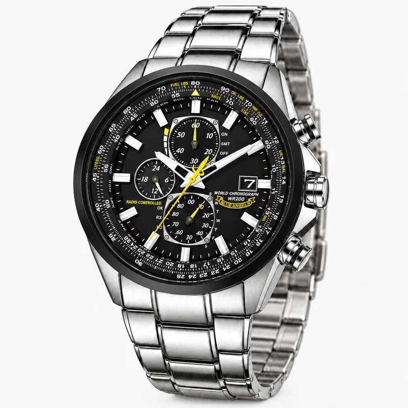 Orologio Cronografo Uomo MultiSteel 42mm, Acciaio Argento, Quadrante Blu Elegante - - acciaio cronografo Men Metal multisteel orologio orologio cronografo uomo vero watches WATCHES FOR MEN - Concept Palermo