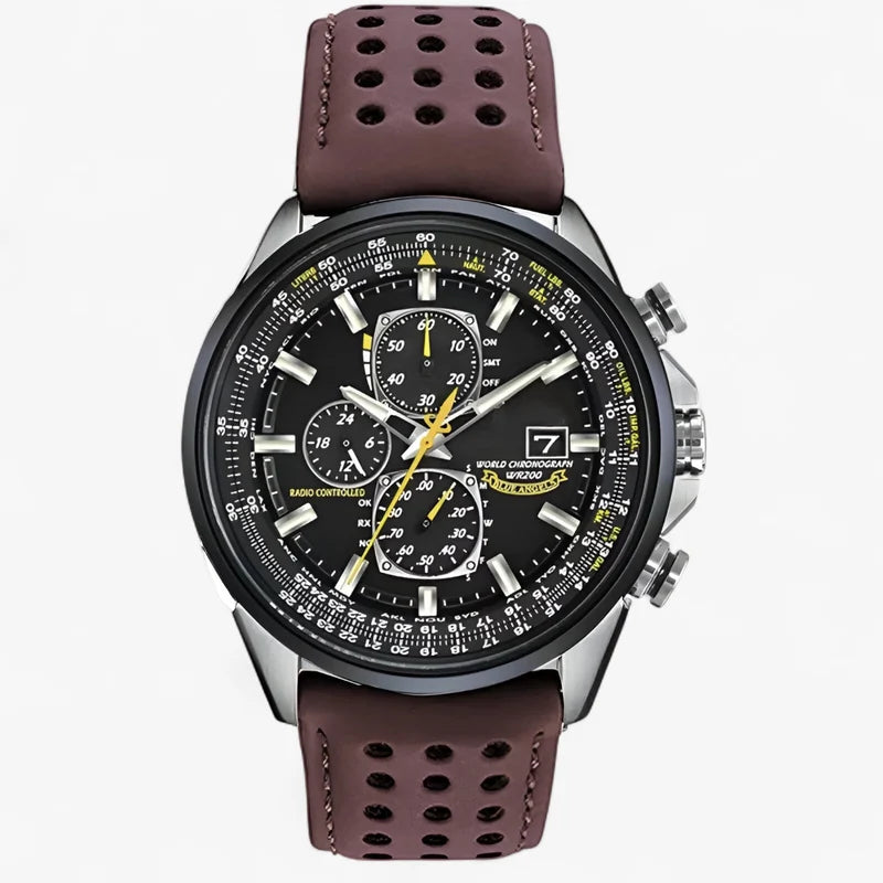 Orologio Cronografo Uomo MultiSteel 42mm, Acciaio Argento, Quadrante Blu Elegante - Cintura color caffè a 3 bottoni - acciaio cronografo Men Metal multisteel orologio orologio cronografo uomo vero watches WATCHES FOR MEN - Concept Palermo