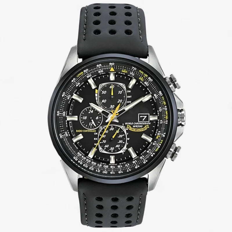 Orologio Cronografo Uomo MultiSteel 42mm, Acciaio Argento, Quadrante Blu Elegante - Cintura nera a 3 bottoni - acciaio cronografo Men Metal multisteel orologio orologio cronografo uomo vero watches WATCHES FOR MEN - Concept Palermo