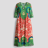 Dames lange zomerjurk met bloemenprint, elegant voor ceremonies, strand, grote maten