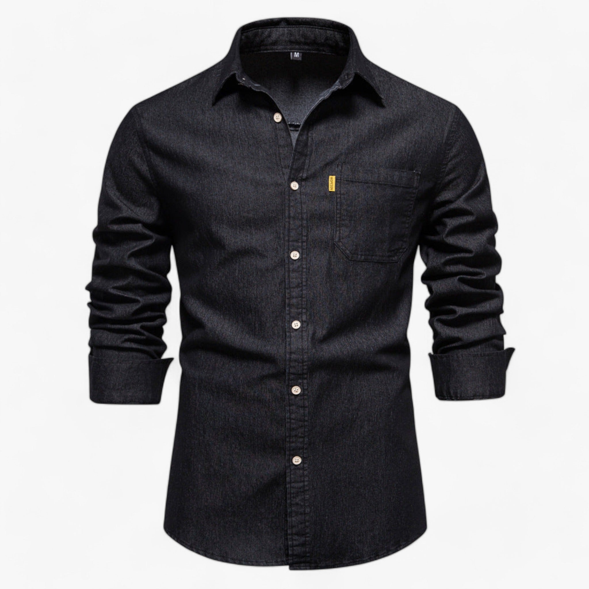 Camicia in Denim Axel per Uomo - Versatile per Tutte le Occasioni - Nero - axel camicia camicia denim denim men's top clothes occasioni uomo versatile - Concept Palermo