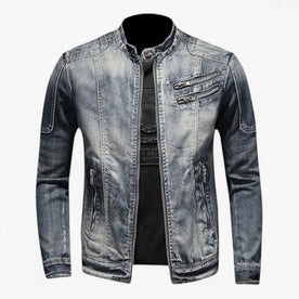 Giacca di Jeans Vintage Uomo - Blu M - giacca giacca jeans jeans Linen MEN men's coats & jackets PR1351 uomo vintage - Concept Palermo