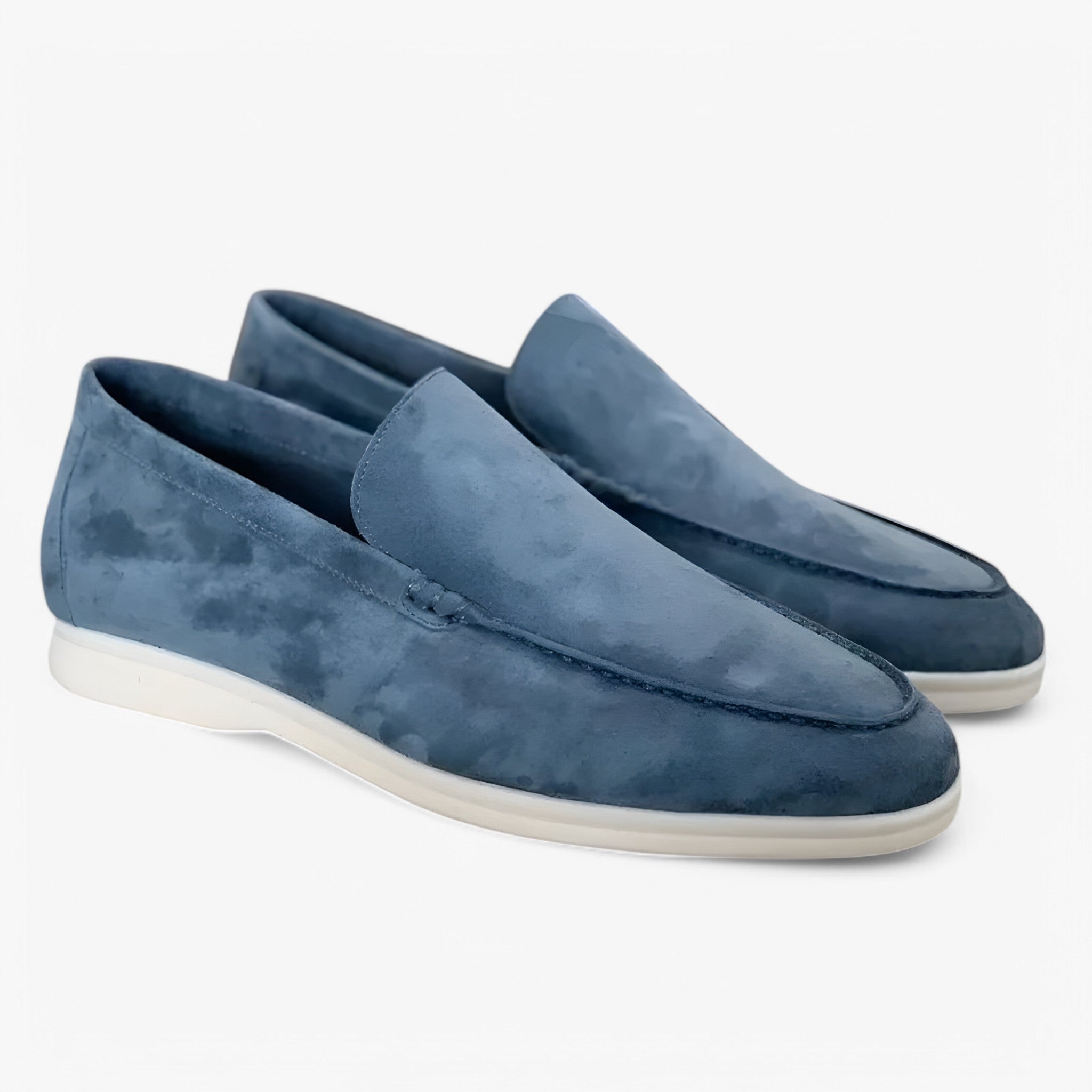 Mocassini Uomo Blu Scuro in Camoscio Premium - Stile Elegante Italiano - Blu nebuloso - camoscio Heren mocassini mocassini camoscio MÄNNER Schuhe shoes uomo - Concept Palermo
