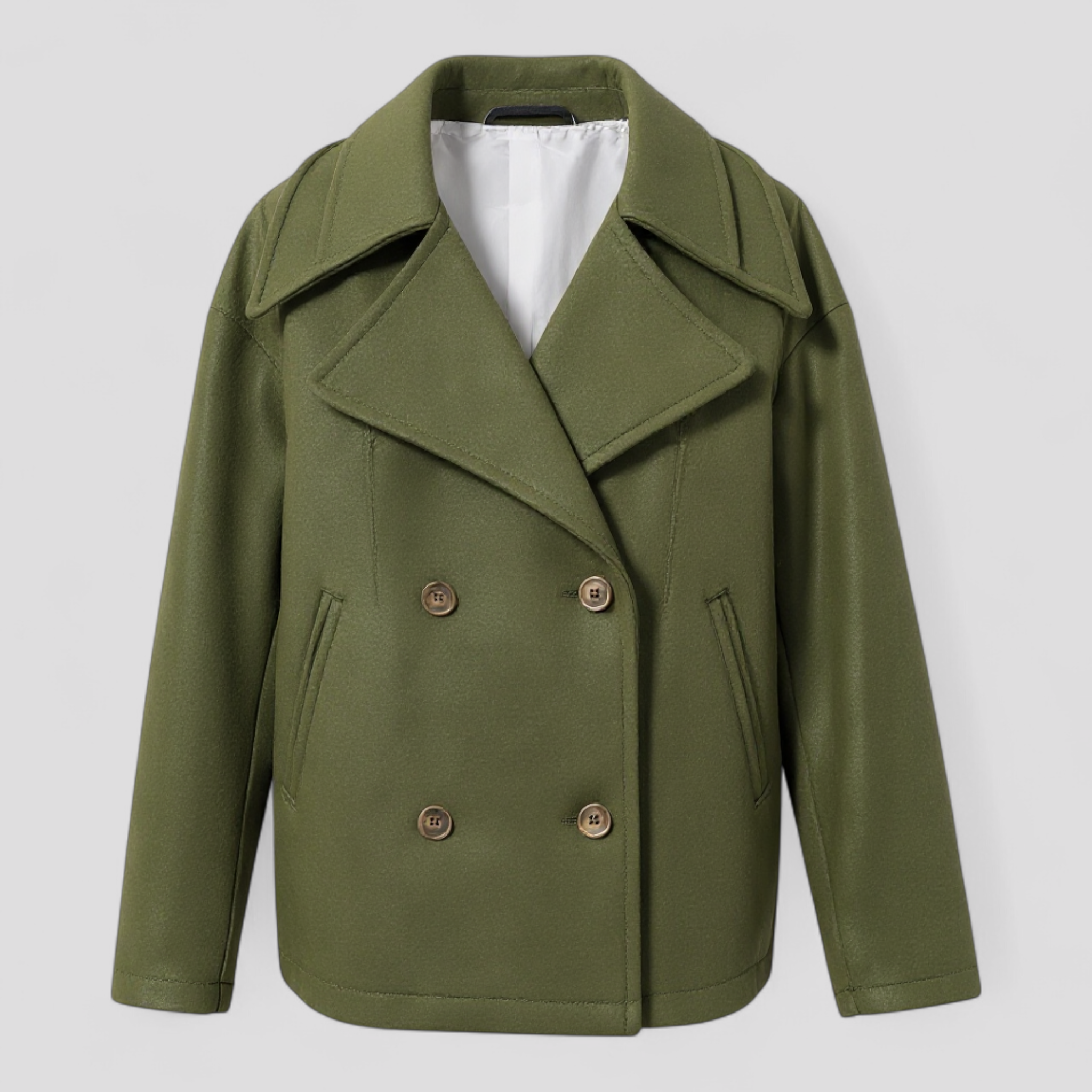 Giacca Corta di Lana Donna Elegante Calda Invernale - Vari Colori e Taglie - Verde - calore corta donna giacca giacca lana lana shop now trendy fashion women's coats & jackets - Concept Palermo