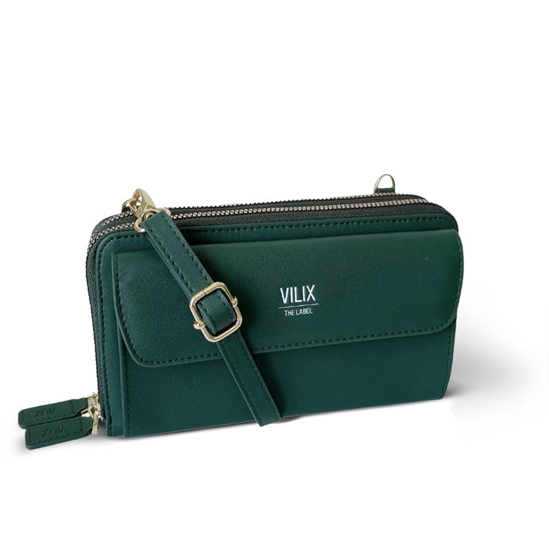 Custodia compatta per telefono - Verde scuro - Bags compatta custodia custodia compatta pouch Shoulder Bags telefono wallets women bags - Concept Palermo