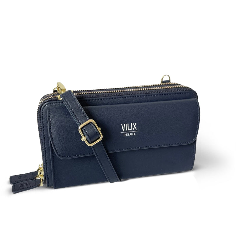 Custodia compatta per telefono - Blu scuro - Bags compatta custodia custodia compatta pouch Shoulder Bags telefono wallets women bags - Concept Palermo