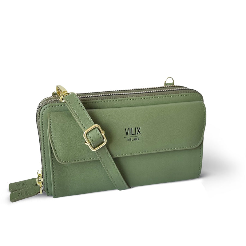 Custodia compatta per telefono - Verde militare - Bags compatta custodia custodia compatta pouch Shoulder Bags telefono wallets women bags - Concept Palermo