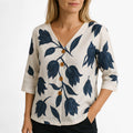 Blusa con motivo floral para mujer