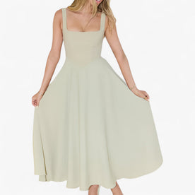Vestito midi Donna - Salvia - bredde stropper kjole donna dresses elegant midi kjole farverig midi kjole feminine kjole figursyet kjole Linen midi midirok moderne kjole design romantisk middag kjole Solid sommerbryllup kjole stilfuld kjole vestito vestito midi Women - Concept Palermo
