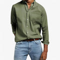Camisa cargo resistente para hombre en algodón con múltiples bolsillos, manga larga