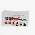 Pendientes festivos brillantes para mujer, set de 6 pares