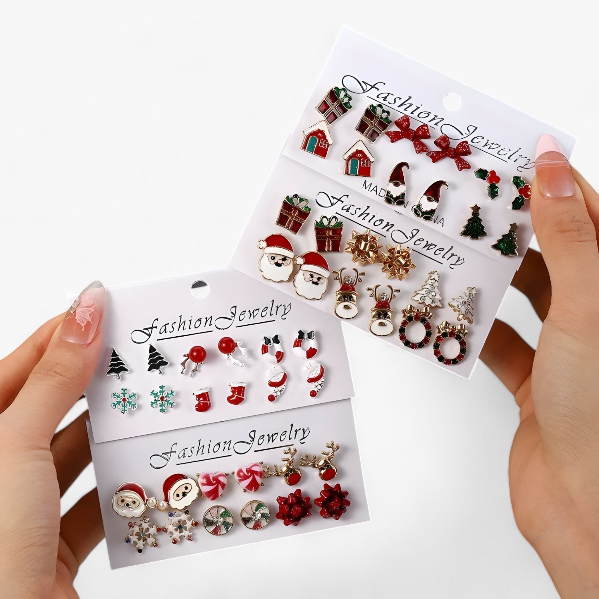 Orecchini Donna Festivi Scintillanti Set 6 Paia - - accessori eleganti donna festivi gioielli festivi orecchini orecchini donna orecchini in zirconia orecchini natalizi paia regalo di Natale scintillanti set orecchini Natale - Concept Palermo