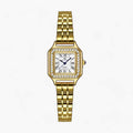 Reloj cuadrado de mujer en plata con strass de acero