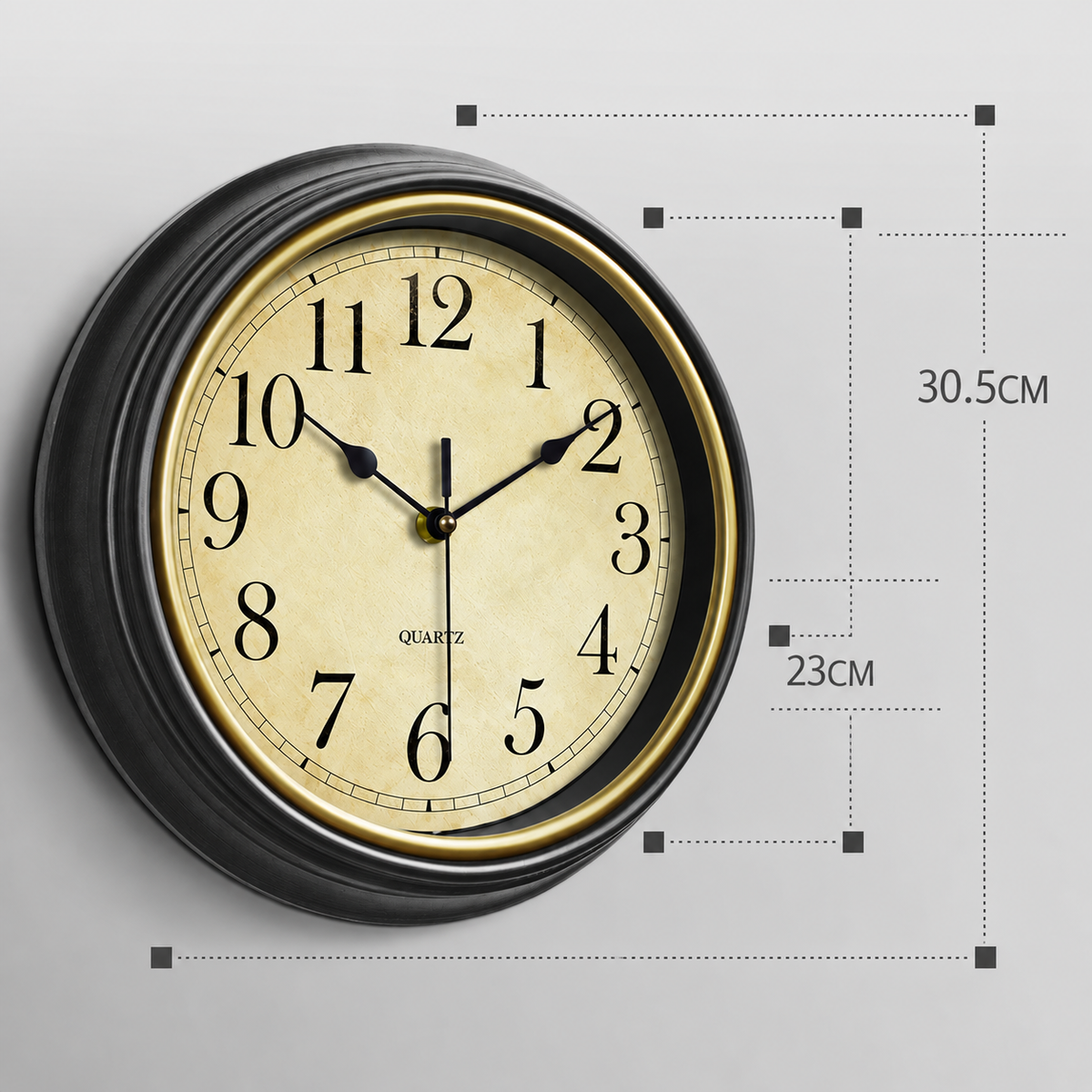Orologio da Parete al Quarzo con Cassa in Plastica, 30,5 cm - - cadeau idéal cross-from-marche-lino-15702178988381 design antique décoration intérieure heure exacte horloge horloge murale horloge rétro horloge silencieuse horloges murales installation facile Linen matériaux de qualité murale New-google quartz silencieuse style vintage Unisex Vintage - Concept Palermo