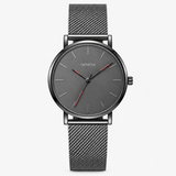 Ultradun luxe herenhorloge van bruin leer