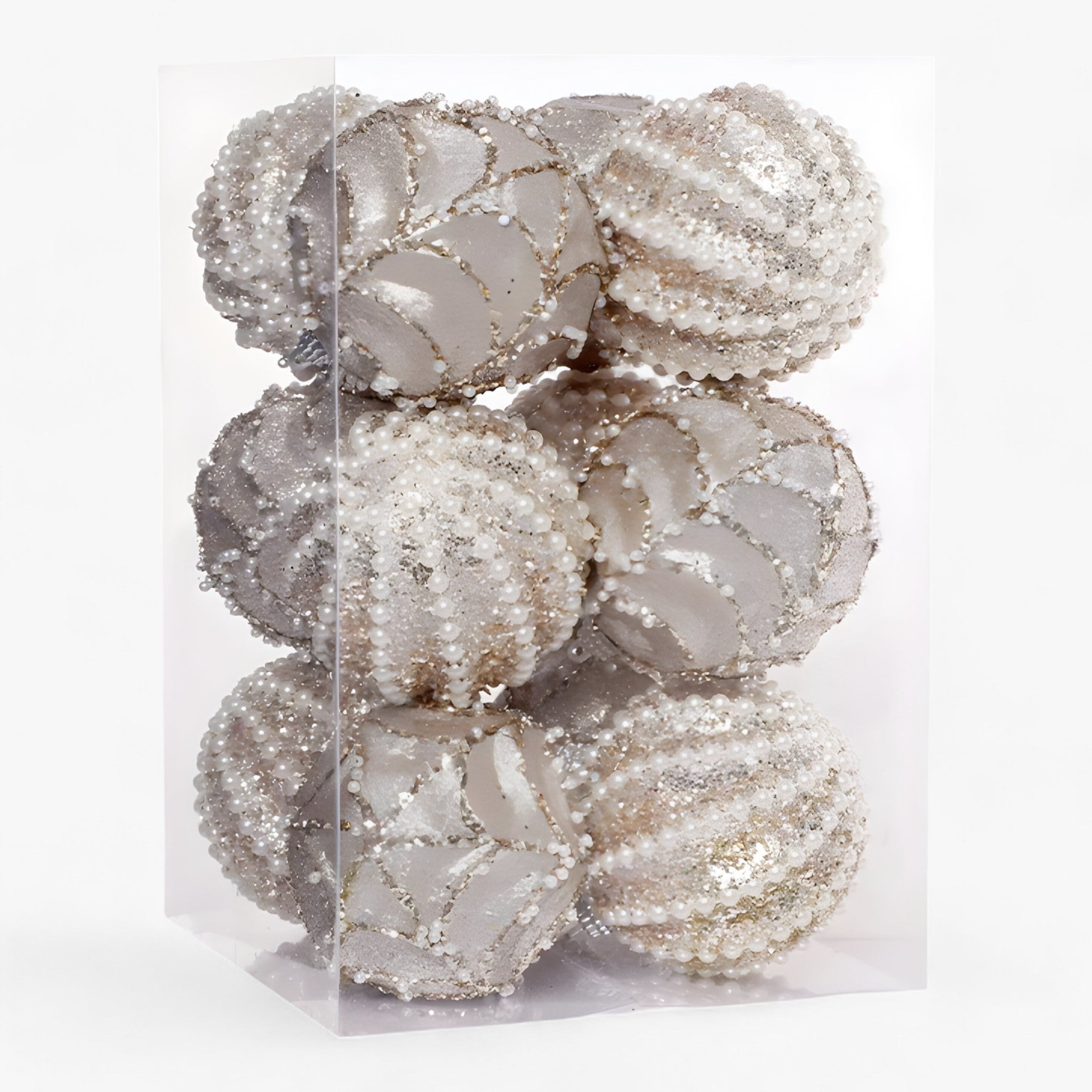 Palline di Natale Glamour con Paillettes Scintillanti, Set da 6, Oro Rosa, 8cm - Default - albero di Natale decorazioni con paillettes decorazioni di Natale glamour decorazioni eleganti decorazioni festive decorazioni natalizie decorazioni per alberi di natale gadget natalizi glamour natale ornamenti natalizi paillettes palle di Natale palline palline natale - Concept Palermo