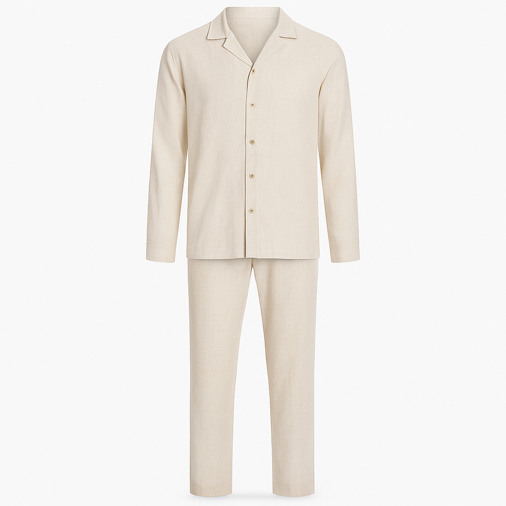 Pantaloni Lino Uomo Estivi Set - Khaki - abbigliamento estivo abbigliamento sostenibile cena elegante eco-consapevole estivi lino lino europeo moda maschile outfit sets pantaloni pantaloni lino set di lino uomo set elegante stile moderno uomo - Concept Palermo