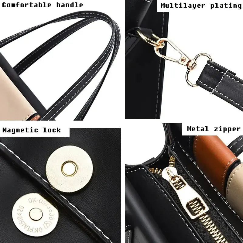 Borsa Donna Patchwork in Ecopelle con Tracolla Regolabile - Stile Boho Chic - - bags borsa borsa patchwork donna new_for_google patchwork regolabile tracolla - Concept Palermo