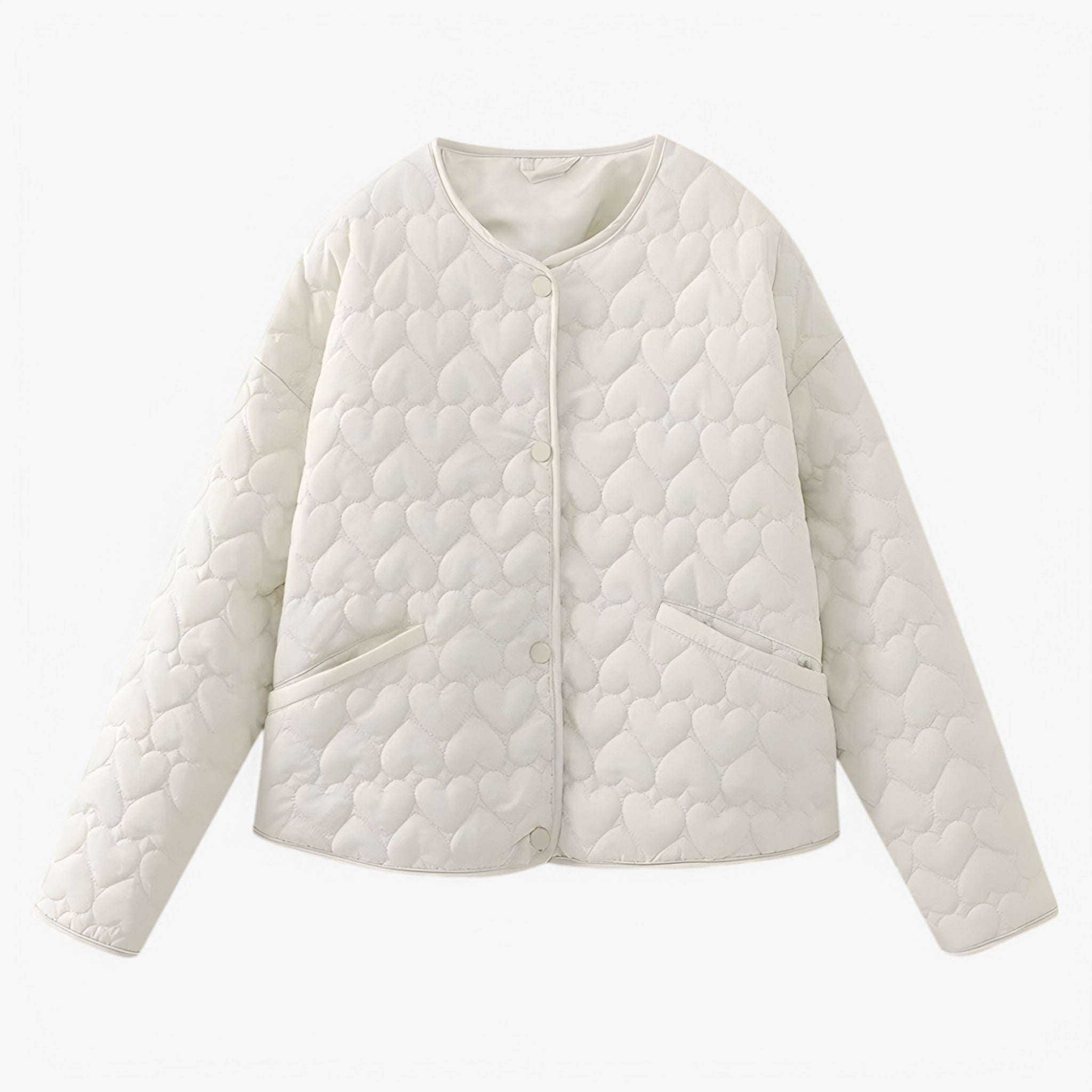 Giacca trapuntata a cuore - Comfort versatile per l'autunno/inverno - Bianco - autunno comfort cotton jacket cuore giacca giacca trapuntata inverno jacket Jacket women Jackets & Coats trapuntata versatile winter jacket Winter jacket women - Concept Palermo