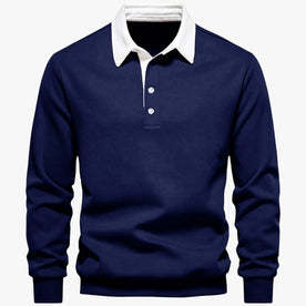 Pullover Maschile in Pile con Bottoni Donna - Blu scuro - bottoni donna Linen maschile pile pullover pullover maschile Solid Sweaters Women - Concept Palermo