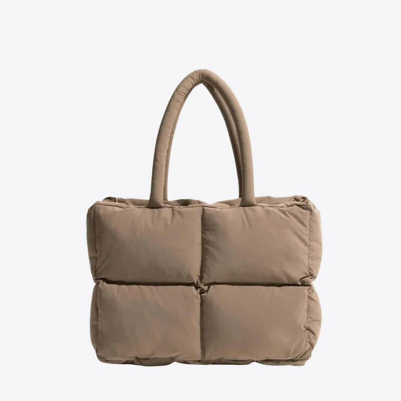 Borsa Tote Puffer Imbottita Stile di Stoccaggio - Protegge I Vostri Oggetti Con Comfort e Sicurezza Poliestere Donna - Khaki - Bags borsa borsa tote comfort donna handbags imbottita oggetti poliestere women bags Women's handbags - Concept Palermo
