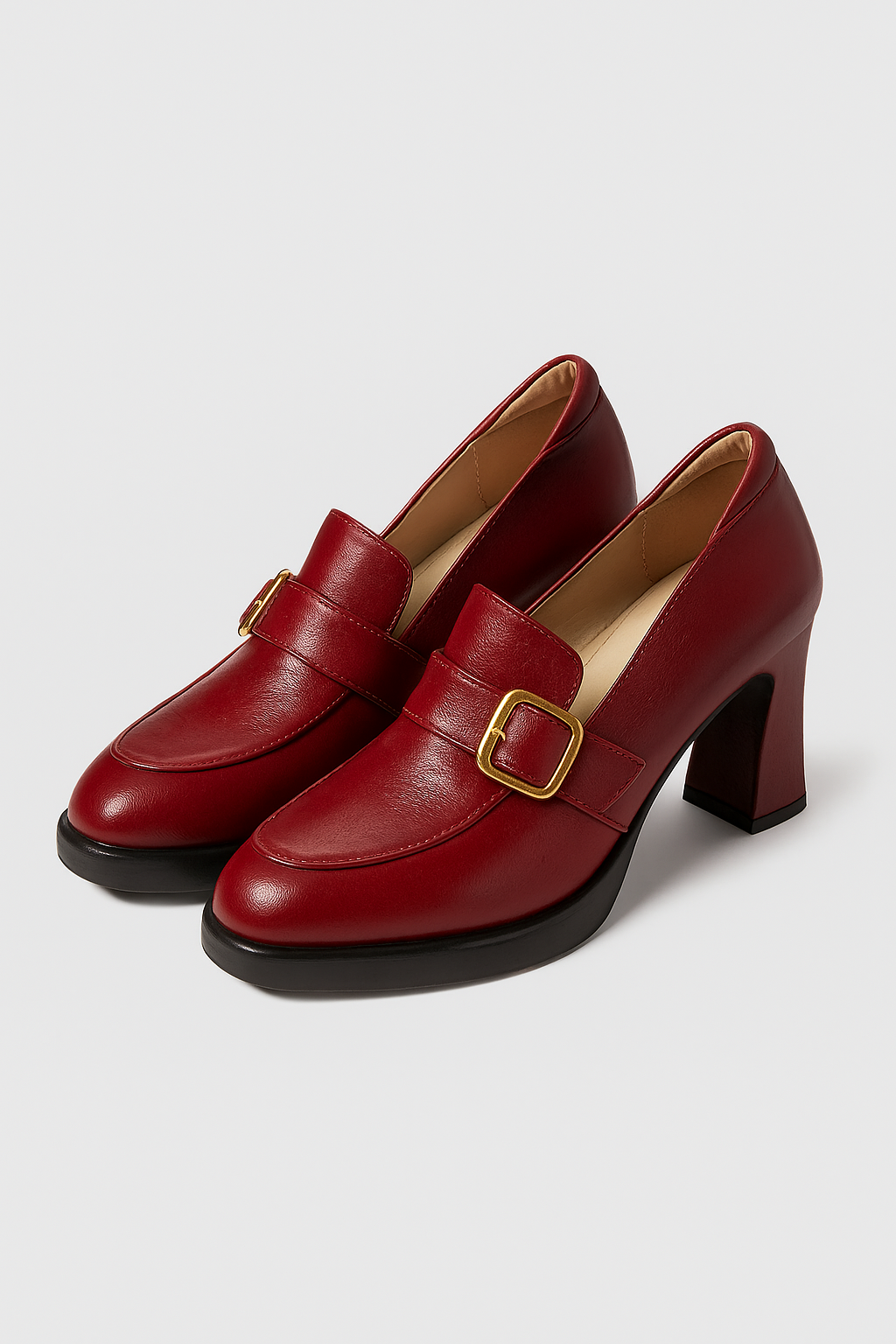 Décolleté Nere Eleganti Donna in Ecopelle, Tacco 9cm, con Cinturino alla Caviglia - Rosso - category-shoes cinturino donna décolleté décolleté donna fashion shoes shoes for women Shoes women tacco women womens shoes - Concept Palermo