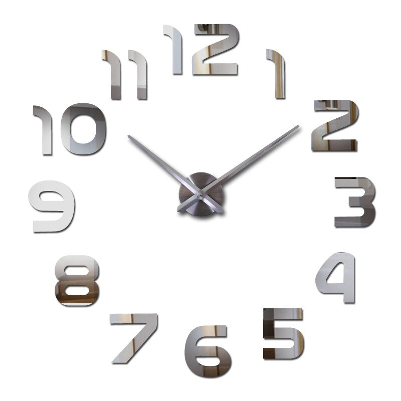 Grande orologio da parete in acrilico 3D Modern Time Display - Aggiunge un design e profondità al tuo spazio Uomo - argento - acrilico aggiunge design display home & garden modern orologio orologio parete wall clocks - Concept Palermo