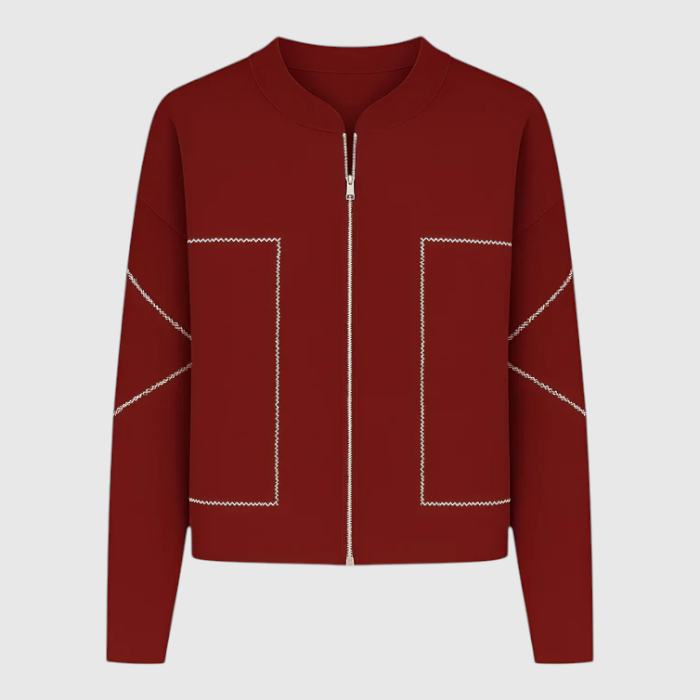 Giacca da Donna con Cerniera – Leggera e di Stile - Rosso - cerniera donna giacca giacca autunnale donna giacca casual donna giacca donna giacca donna con cerniera giacca elegante donna giacca leggera donna giacca pratica con zip giacche da donna leggera stile - Concept Palermo