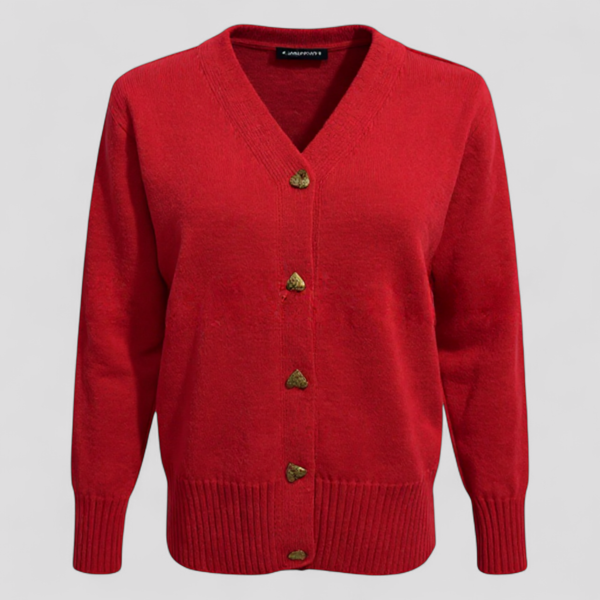 Pullover Donna in Lana Pura con Bottoni - Rosso - abbigliamento donna bottoni casual comfort donna H-line inverno lana maglioni da donna maniche lunghe pullover pullover donna pura stile - Concept Palermo