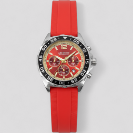 T-shirt Uomo Dynamisk Meester in Cotone, Vestibilità Regolare - Argento - Rosso - Cotton dynamisk dynamisk meester meester Men Men's Watch uomo watch watches - Concept Palermo