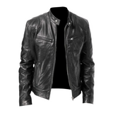 Herren Lederjacke mit funktionalen Taschen und Reißverschluss - Perfekt für die Herbstsaison
