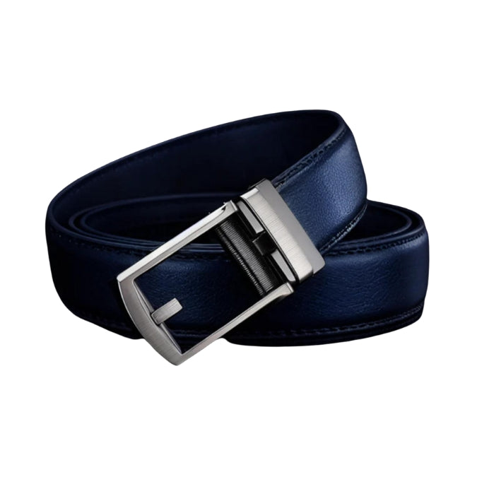 Cintura Uomo Senza Buchi Regolabile in Pelle Nera - Misura Unica - Blu TAGLIA UNICA - Belts belts for men buchi cintura cintura regolabile Mens belt regolabile uomo - Concept Palermo