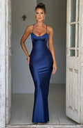 Abito Lungo da Donna in Raso Elegante, Poliestere Morbido, Perfetto