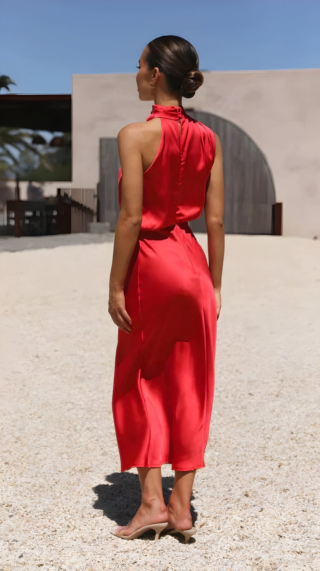 Abito Lungo Donna Elegante in Raso per Cerimonia Sera Festa - - cross-from-seroa-10108663038218 dresses femme longue mode de luxe mode féminine New-google robe robe chic robe de mariage robe de soirée robe longue robe luxe robe polyvalente robe satinée femme robe élégante satinée soiré vêtements formels - Concept Palermo