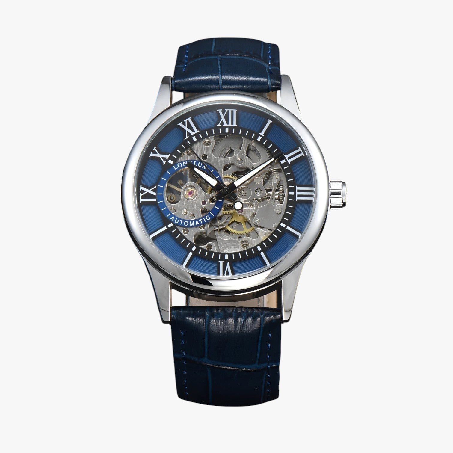 Orologio da Uomo Impermeabile in Vera Pelle Marrone, Elegante e Resistente - Blu bianco - impermeabile orologio orologio impermeabile pelle uomo watch watch for men watches WATCHES FOR MEN Wristwatch - Concept Palermo
